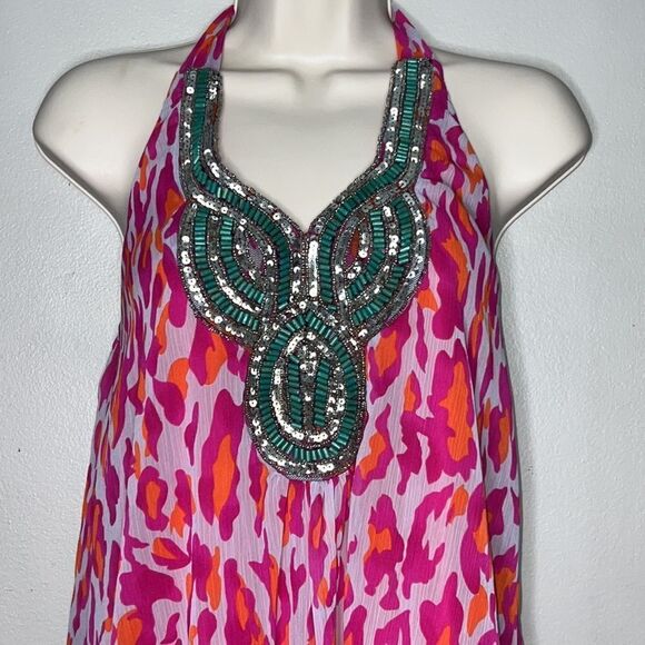 Boston Proper Pink Printed Halter Dress XXS - Picture 5 of 13